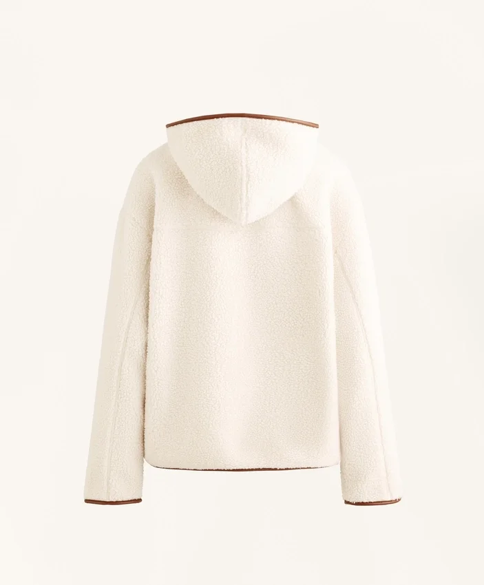 Imitatie-lammy coats-jas met capuchon Imitatie-lammy coats-jas met capuchon