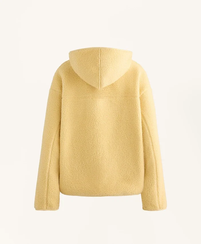 Imitatie-lammy coats-jas met capuchon Imitatie-lammy coats-jas met capuchon