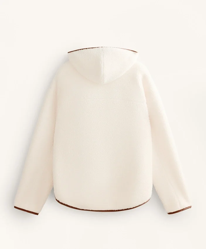 Imitatie-lammy coats-jas met capuchon Imitatie-lammy coats-jas met capuchon