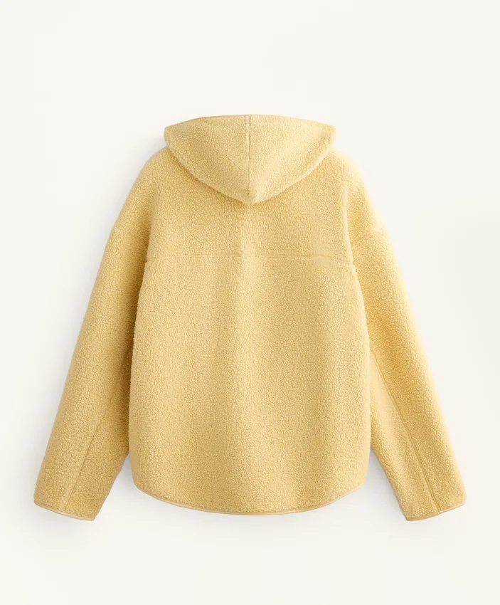 Imitatie-lammy coats-jas met capuchon Imitatie-lammy coats-jas met capuchon