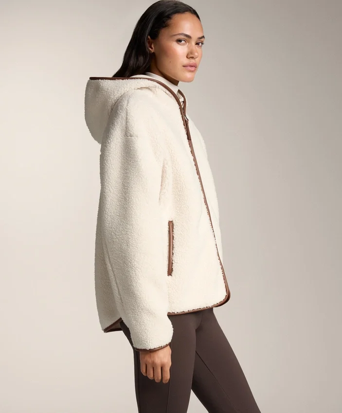 Imitatie-lammy coats-jas met capuchon Imitatie-lammy coats-jas met capuchon