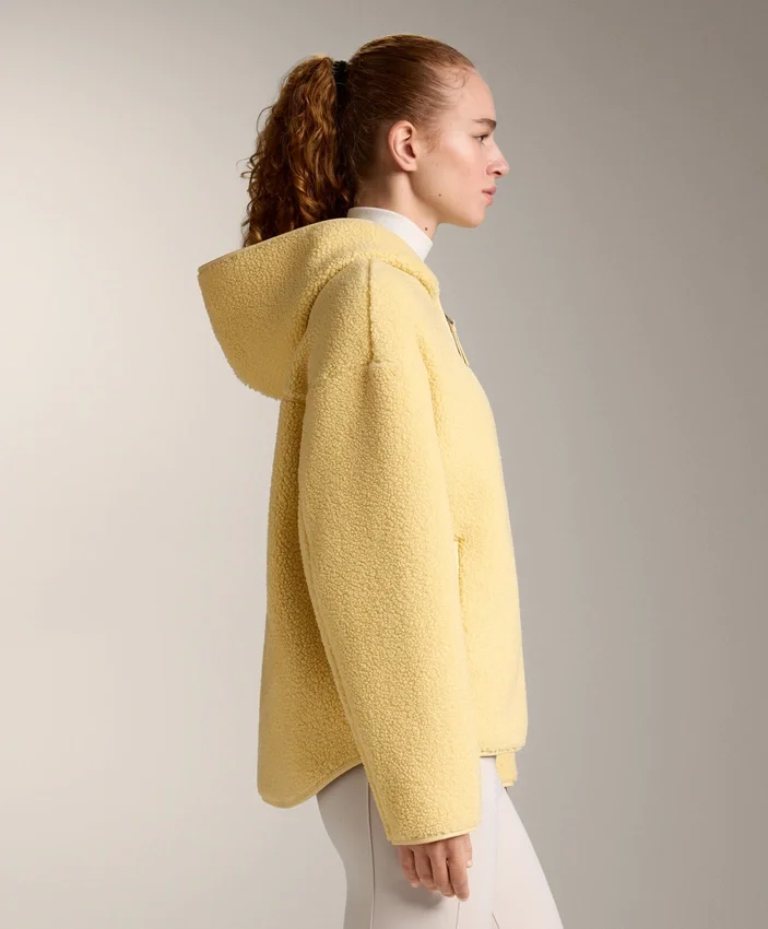 Imitatie-lammy coats-jas met capuchon Imitatie-lammy coats-jas met capuchon