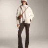 Imitatie-lammy coats-jas met capuchon Imitatie-lammy coats-jas met capuchon