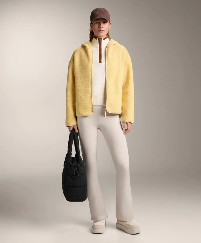 Imitatie-lammy coats-jas met capuchon Imitatie-lammy coats-jas met capuchon