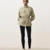 Jas met gerimpelde taille van een mix van lyocell en 24% linnen