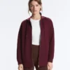 Oversized katoenen piqué jas met capuchon Oversized katoenen piqué jas met capuchon