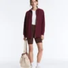 Oversized katoenen piqué jas met capuchon Oversized katoenen piqué jas met capuchon