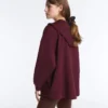 Oversized katoenen piqué jas met capuchon Oversized katoenen piqué jas met capuchon