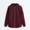 Oversized katoenen piqué jas met capuchon Oversized katoenen piqué jas met capuchon