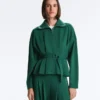 Oversized katoenen piqué jas met ceintuur Oversized katoenen piqué jas met ceintuur