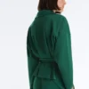 Oversized katoenen piqué jas met ceintuur Oversized katoenen piqué jas met ceintuur