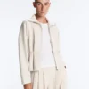 Oversized katoenen piqué jas met ceintuur Oversized katoenen piqué jas met ceintuur
