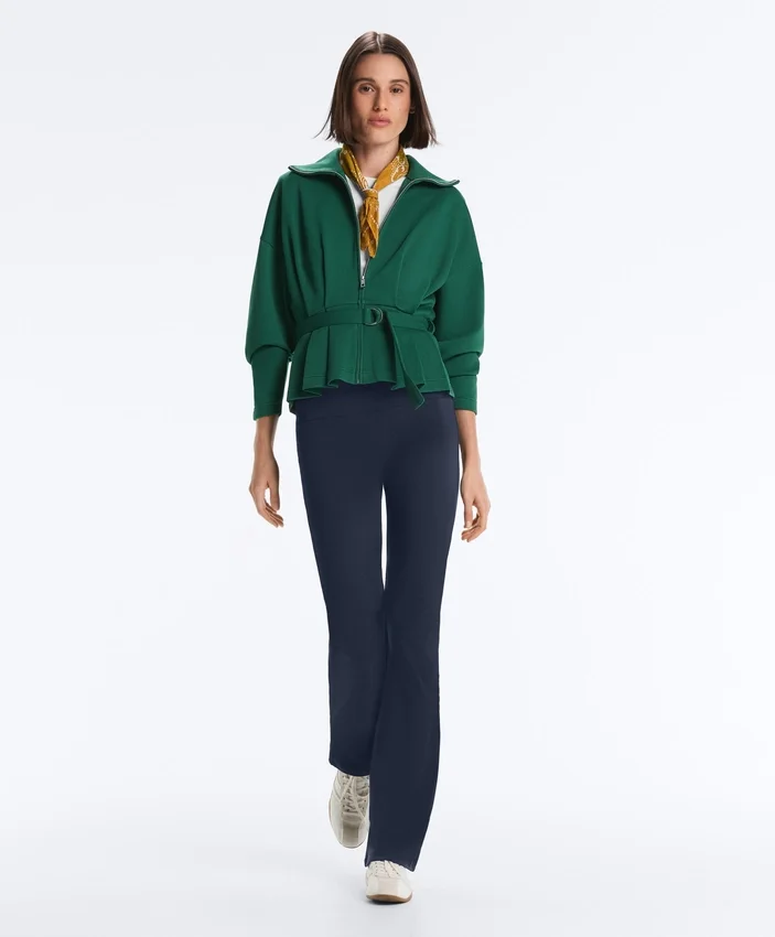 Oversized katoenen piqué jas met ceintuur Oversized katoenen piqué jas met ceintuur