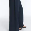 Piqué-broek met wijde pijpen van katoen Piqué-broek met wijde pijpen van katoen