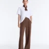 Rechte broek met Soft Touch modal en biezen Rechte broek met Soft Touch modal en biezen