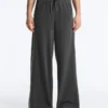 Rechte broek van fleece en katoenmix Rechte broek van fleece en katoenmix