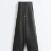 Rechte broek van fleece en katoenmix Rechte broek van fleece en katoenmix