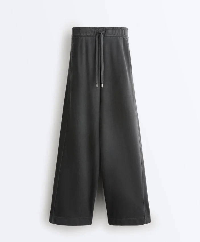 Rechte broek van fleece en katoenmix Rechte broek van fleece en katoenmix