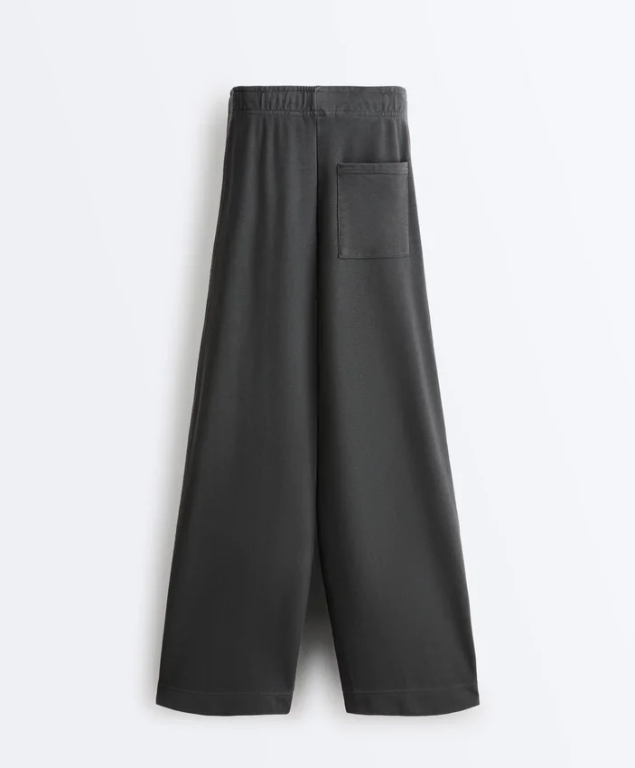 Rechte broek van fleece en katoenmix Rechte broek van fleece en katoenmix