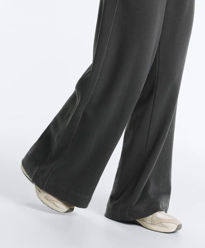 Rechte broek van fleece en katoenmix Rechte broek van fleece en katoenmix