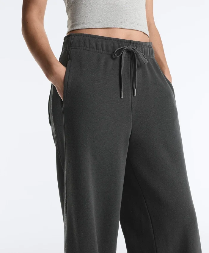 Rechte broek van fleece en katoenmix Rechte broek van fleece en katoenmix