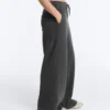 Rechte broek van fleece en katoenmix Rechte broek van fleece en katoenmix