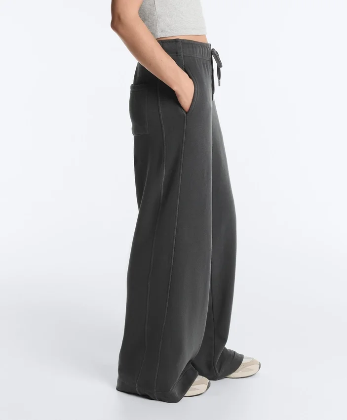 Rechte broek van fleece en katoenmix Rechte broek van fleece en katoenmix