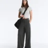 Rechte broek van fleece en katoenmix Rechte broek van fleece en katoenmix