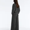Rechte broek van fleece en katoenmix Rechte broek van fleece en katoenmix