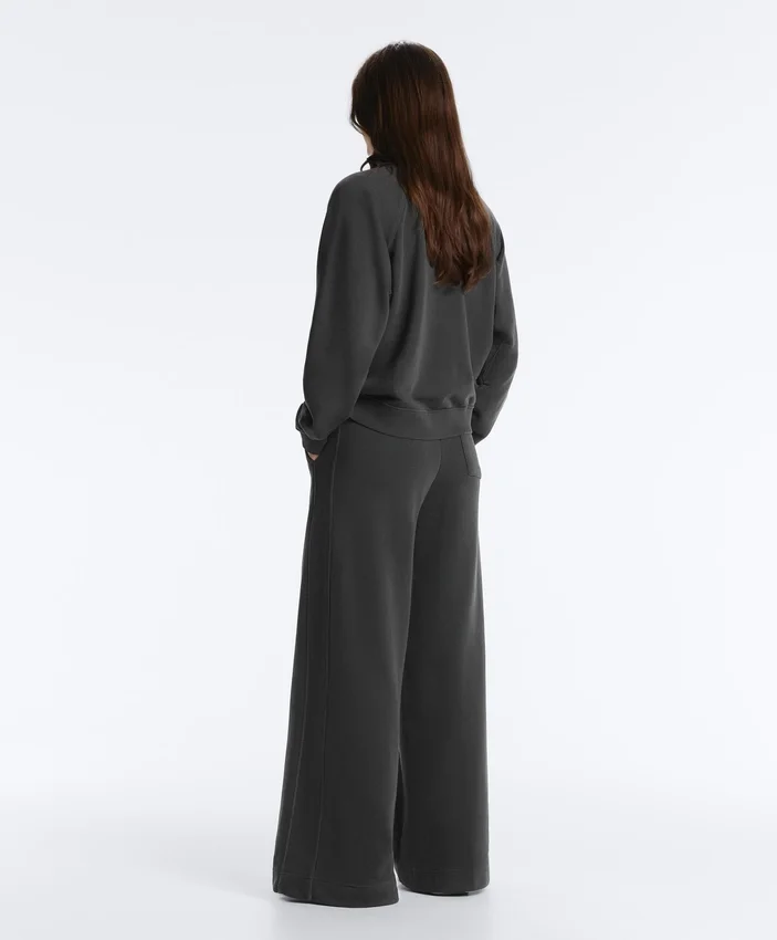 Rechte broek van fleece en katoenmix Rechte broek van fleece en katoenmix