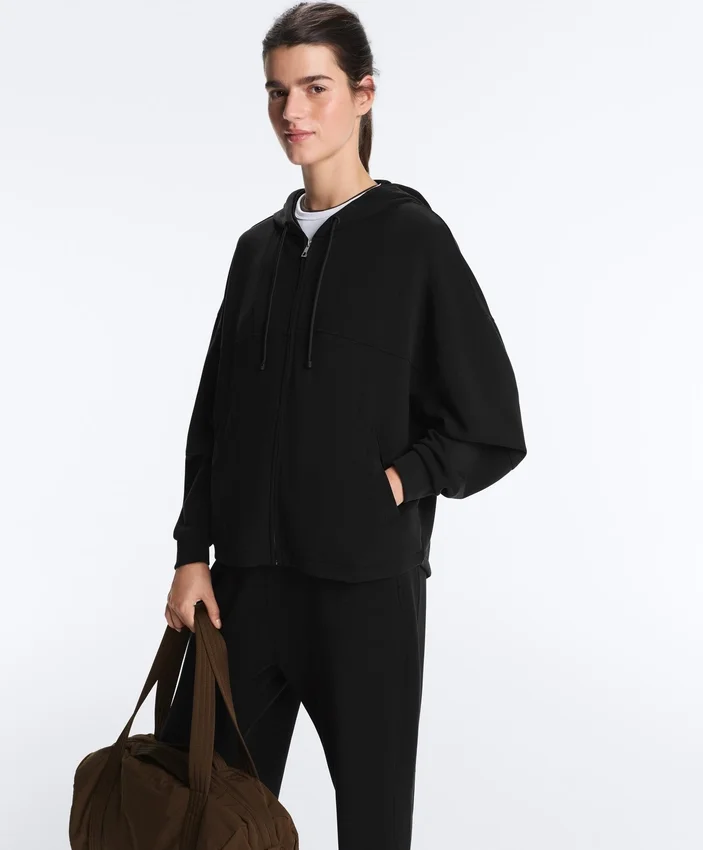 Soft Touch-jas met capuchon en modal Soft Touch-jas met capuchon en modal
