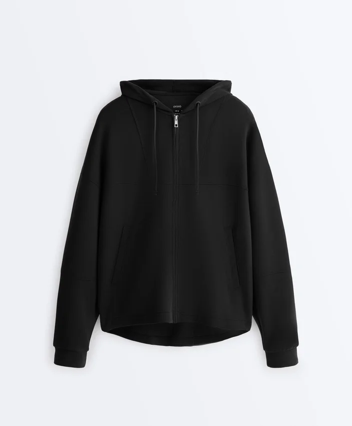 Soft Touch-jas met capuchon en modal Soft Touch-jas met capuchon en modal