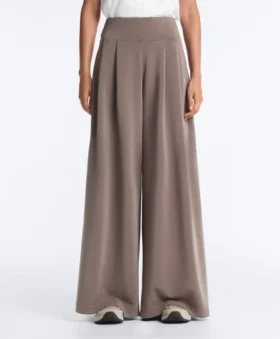 Soft Touch-modaal broek met wijde pijpen en korset-taille