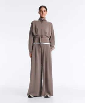 Soft Touch-modaal broek met wijde pijpen en korset-taille