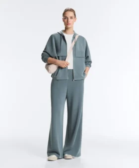 Soft Touch modal sweatshirt met rits en ribboorden Soft Touch modal sweatshirt met rits en ribboorden