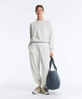 Sweatshirt met ronde hals van gemêleerd katoen-fleece Sweatshirt met ronde hals van gemêleerd katoen-fleece