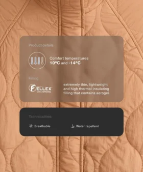 Waterafstotend Fellex® Aerogel gewatteerde jas