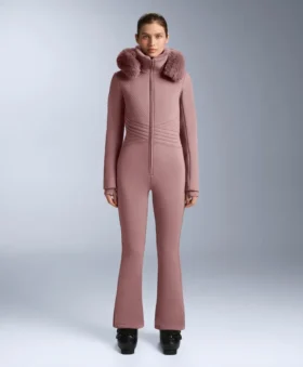 Waterafstotende, getailleerde ski-jumpsuit van stretchstof